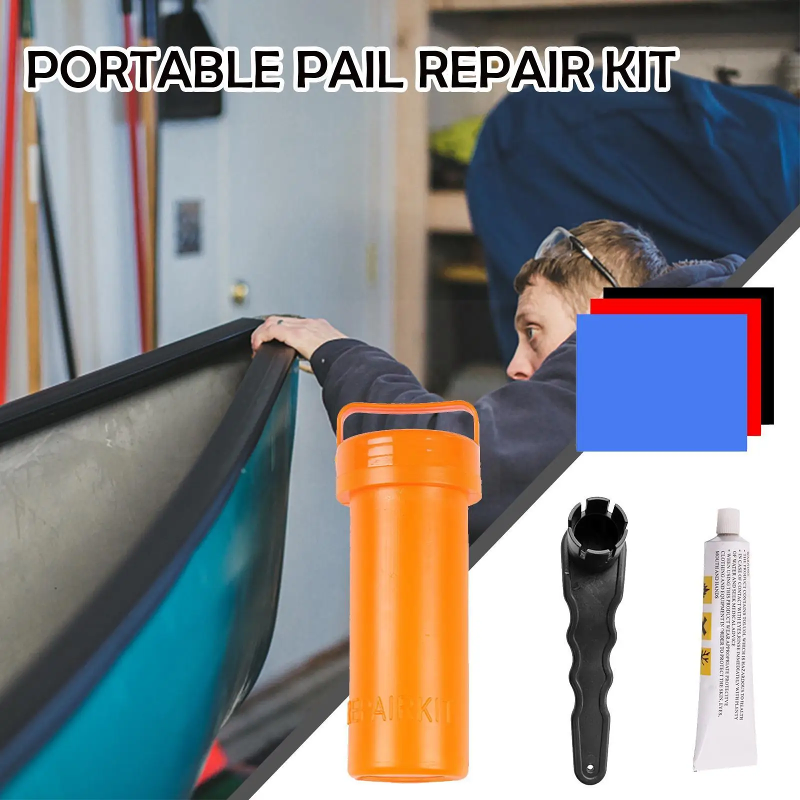 

Durable Kayaking Repair Kit Paddle Board Part Raft Glue Surf Repair Accessories Tool Kit P1Y9