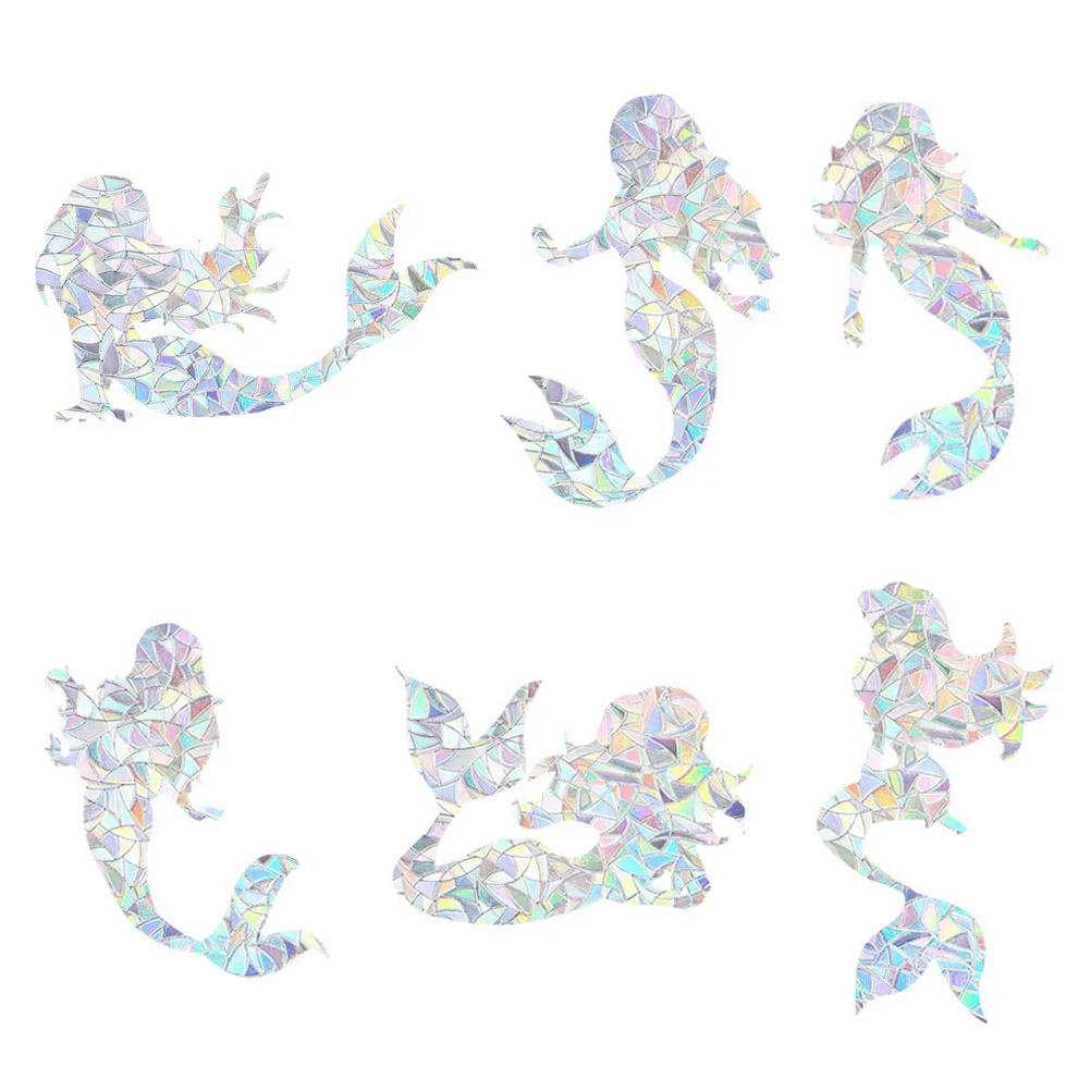

6pcs Decorative Indoor Mermaid Modelings Decals Window Decal Adornments