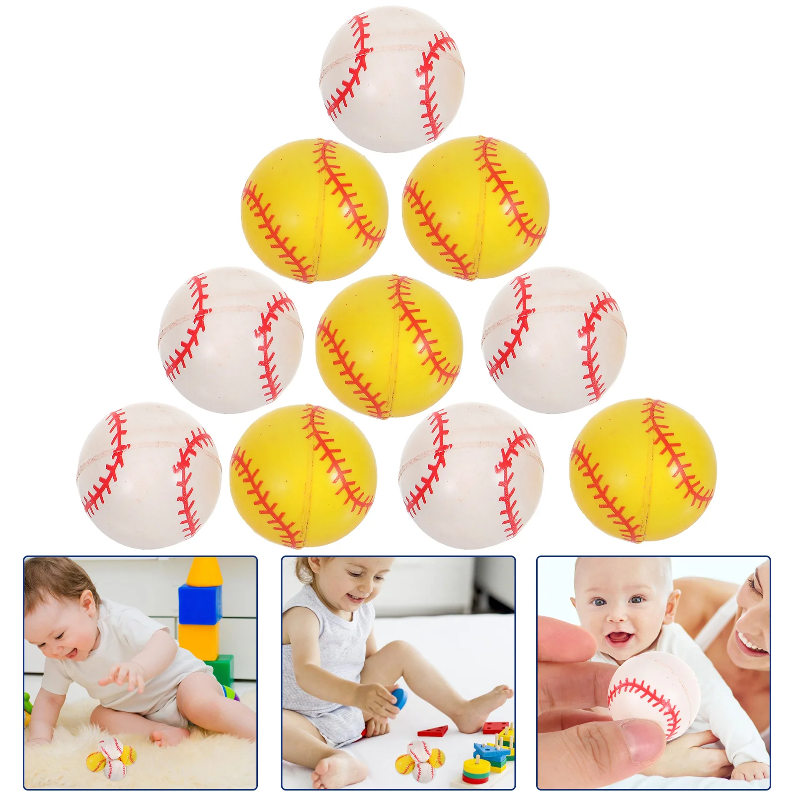 

20 Pcs Toy Baseball Bouncy Educational Rubber Jumping Playing Bouncing Bounce Baby
