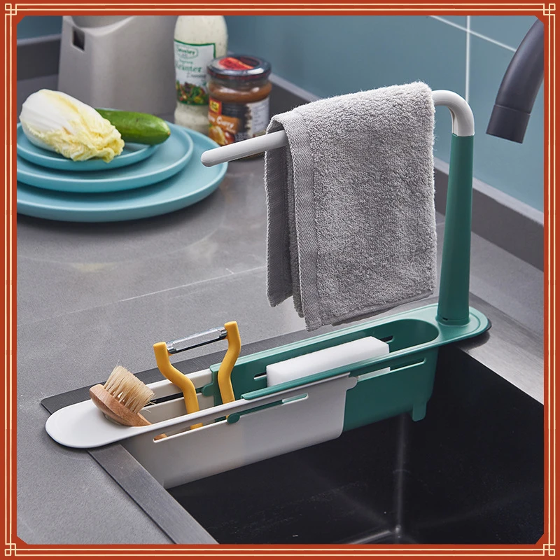 

Sink Shelf Kitchen Sinks Organizer Soap Sponge Holder Sink Drain Rack Storage Basket Kitchen Gadgets Accessories Tool