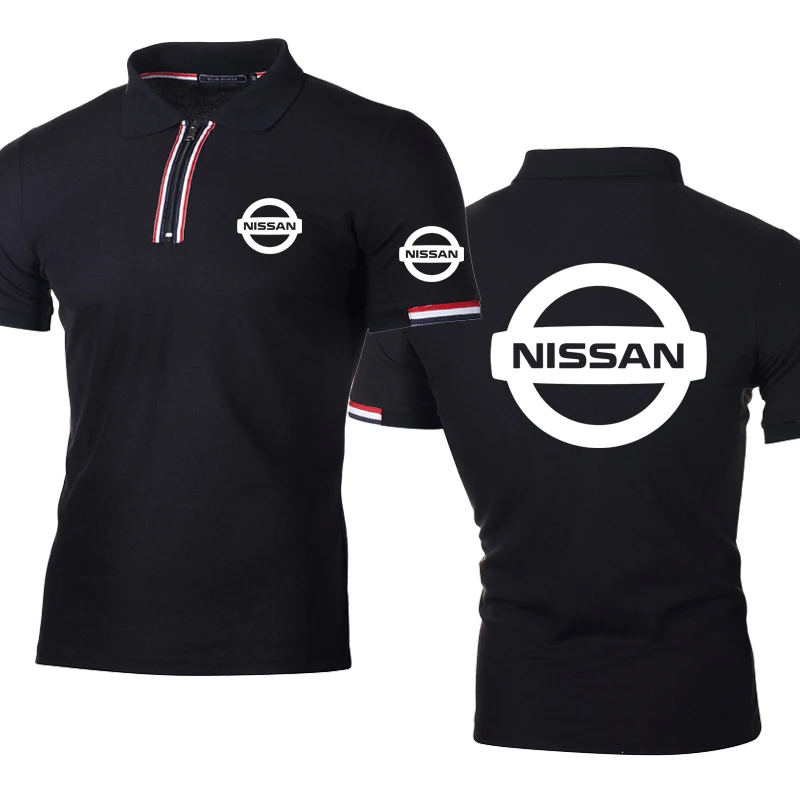 

Мужская хлопковая рубашка-поло с коротким рукавом, с принтом