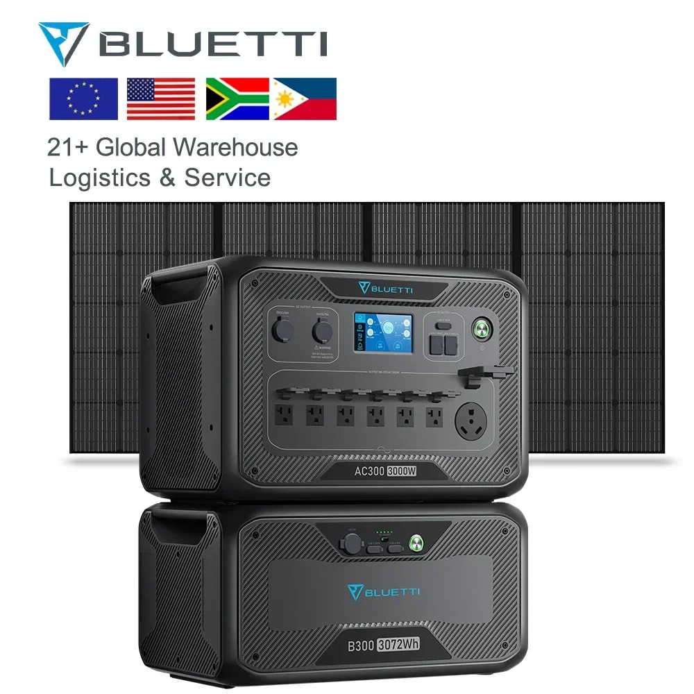 Bluetti AC300 и B300 портативный солнечный генератор