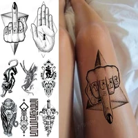 realistic middle finger temporary tattoo stickers personality design fake tattoo waterproof tattoos arm large size for women men