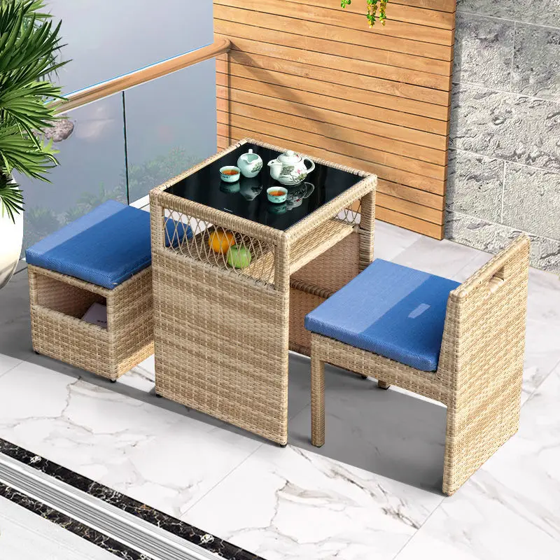 Уличный виноградный стул набор из трех предметов маленькие столы для балкона