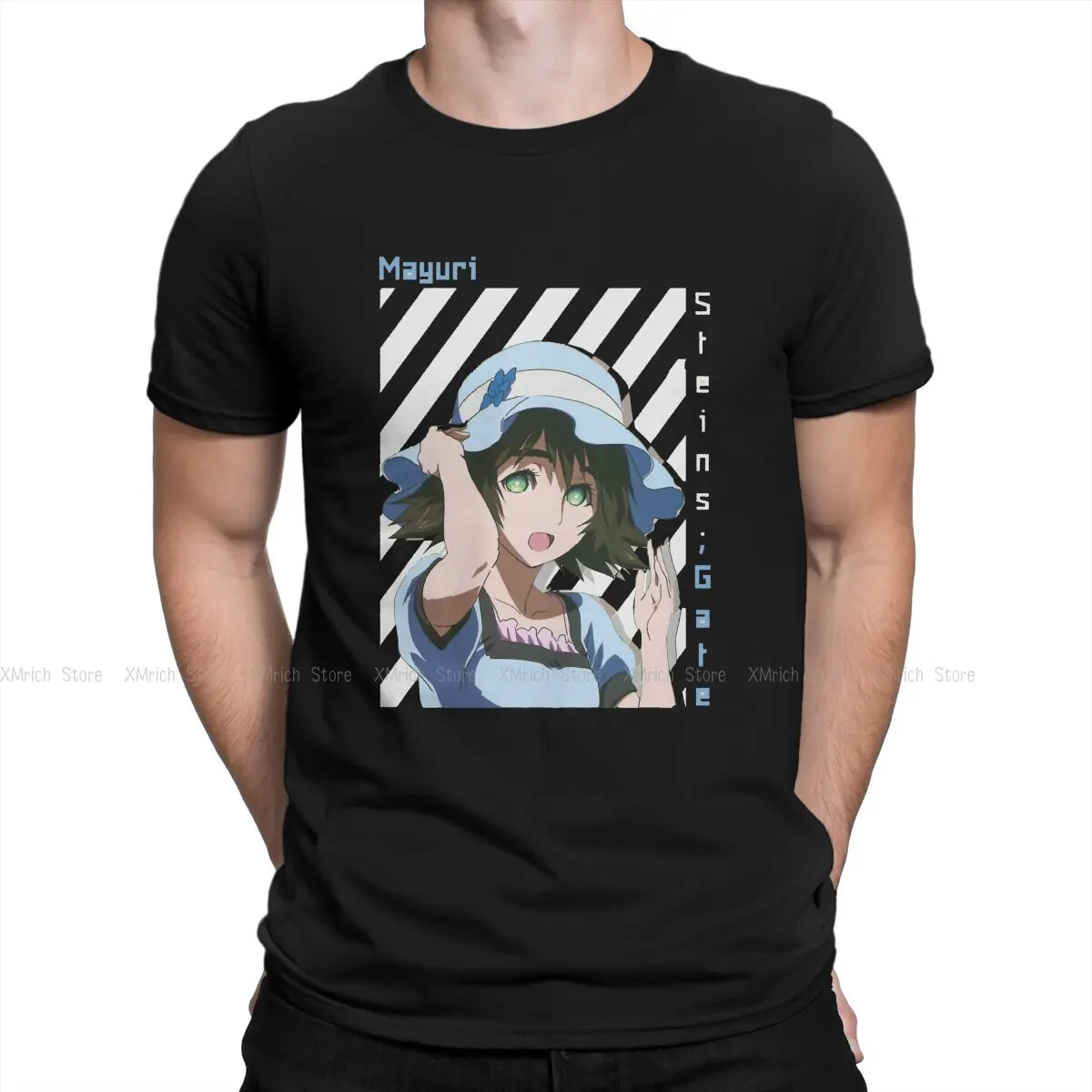 

Mayuri Shiina T-Shirts for Men Steins Gate Anime Funny Pure Cotton Tee Shirt Crew Neck Short Sleeve T Shirt Gift Idea Tops