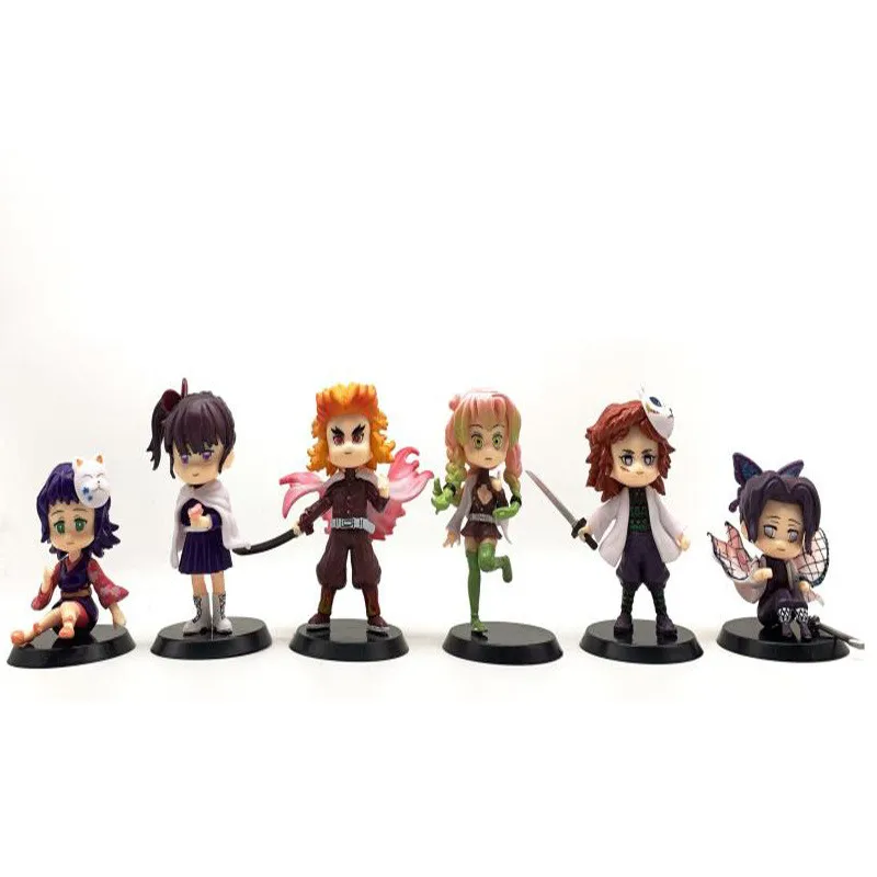 

6 шт. 7 см Фигурки рассекающих демонов Tsuyuri Kanawo Kochou Shinobu Rengoku Kyoujurou Kanroji Mitsuri Sabito аниме Модели Игрушек