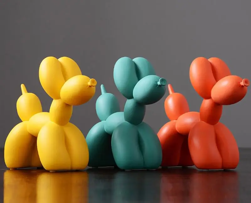 

Balloon Dog Figurines For Interior Home Decor Nordic Modern Resin Animal Figurine Sculpture Statue Home Living Room Decoration