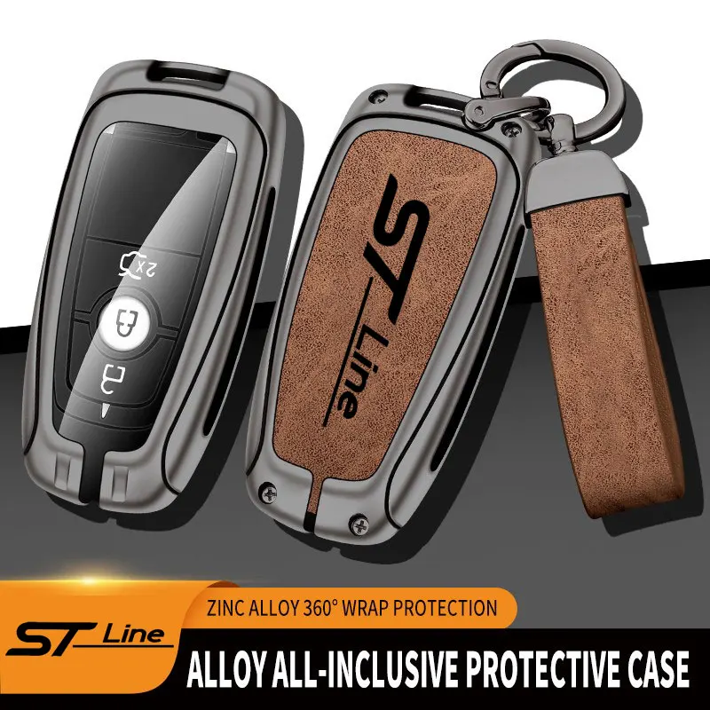 

Zinc Alloy Car Remote Key Case Cover For Ford Fusion Edge Puma S-MAX ST Line Remote Control Protector For Ford STline Key Holder