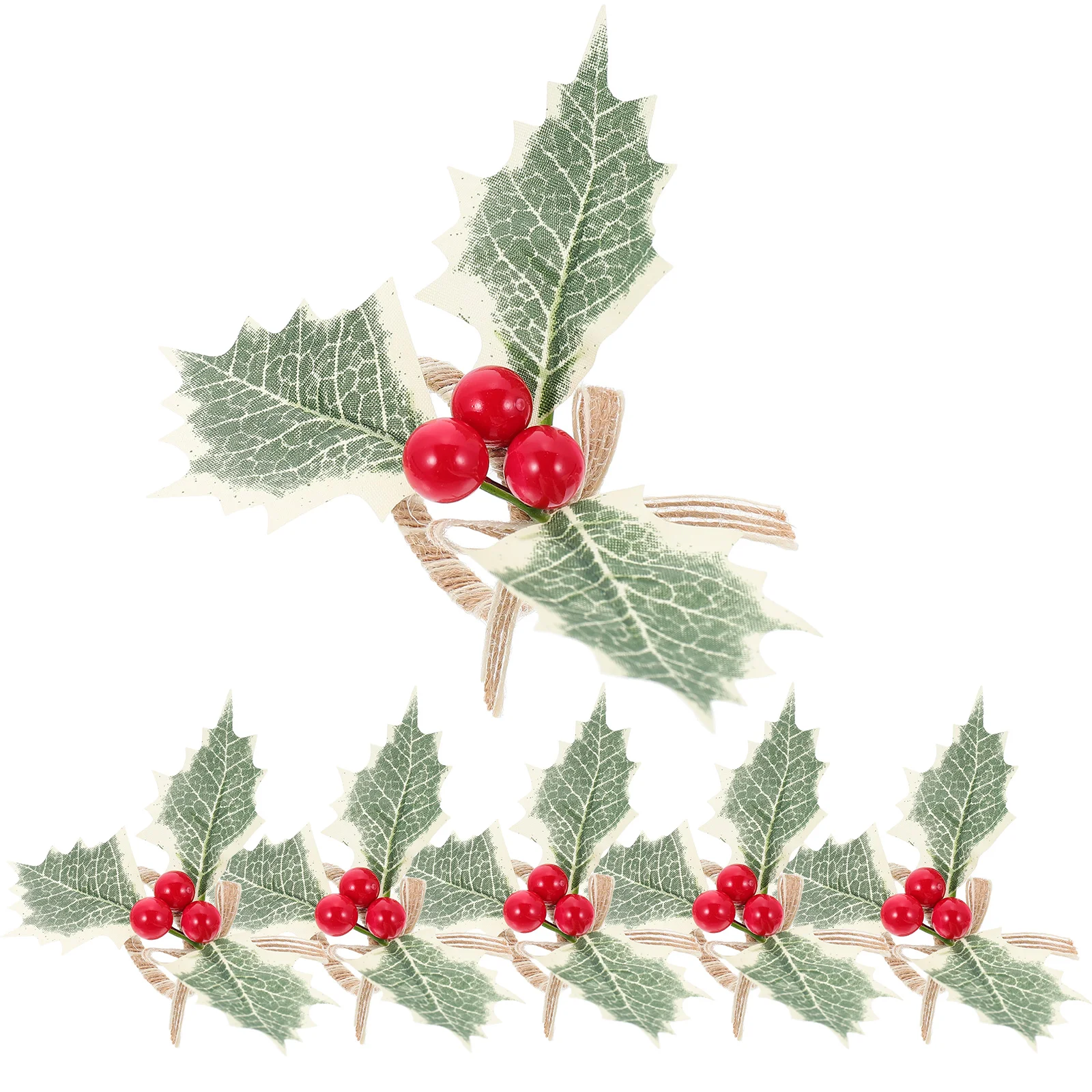 

Napkin Rings Christmas Holder Ring Serviette Berry Tableholidaywreath Leaf Decor Berries Buckle Buckles Party Clasp Holders