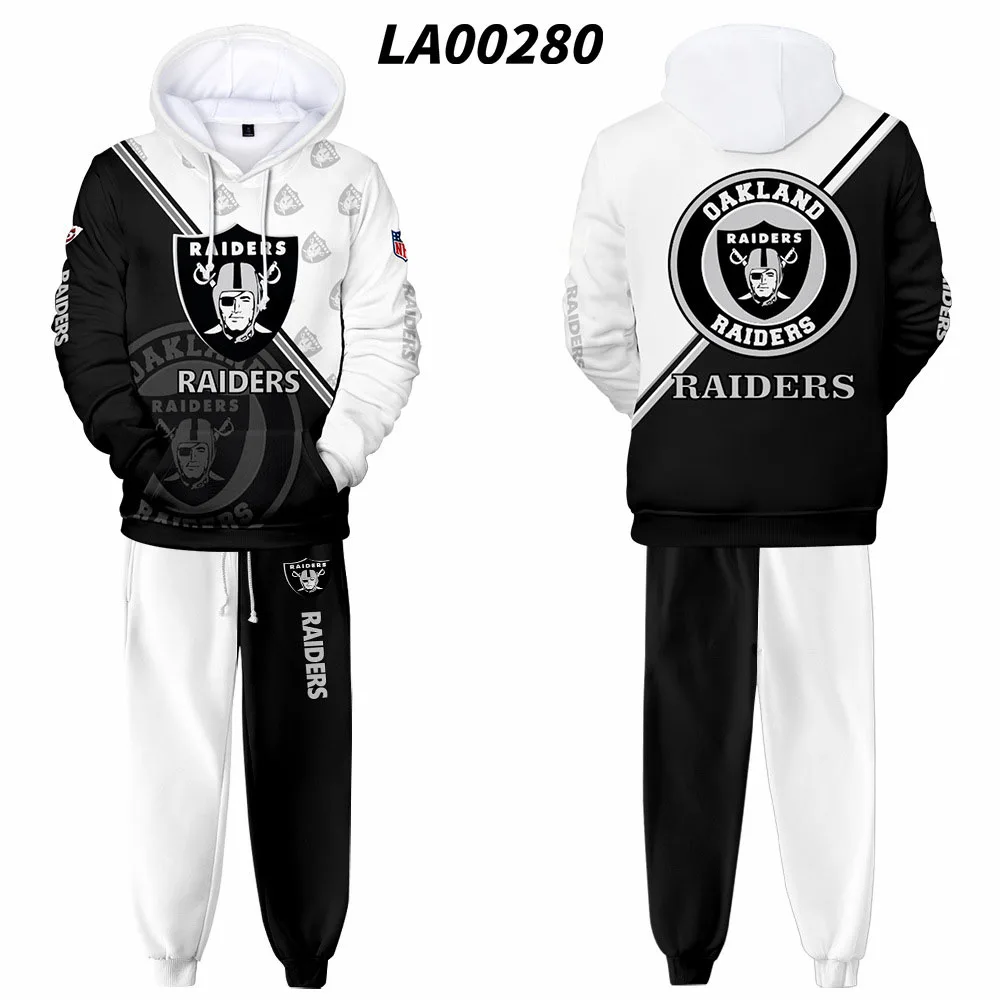 

Las Vegas Ｍen's Sets Raiders American Football 3D Digital Print Hoodie Sweatshirt Fitness Jogging Sweatpants Tracksuit men Set