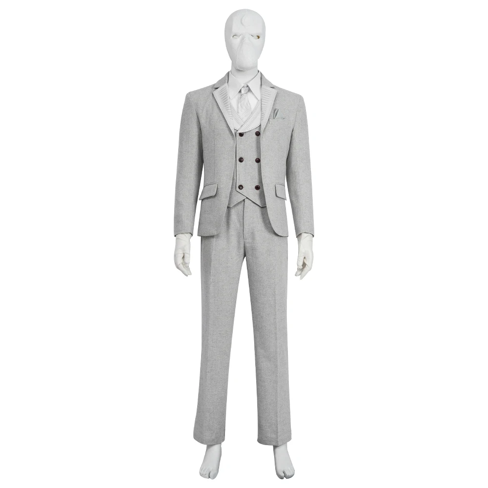

Halloween Carnival High Quality Moon Superhero Mr Knight Suit Marc Spector Cosplay Costume With Face Mask Party Outfit