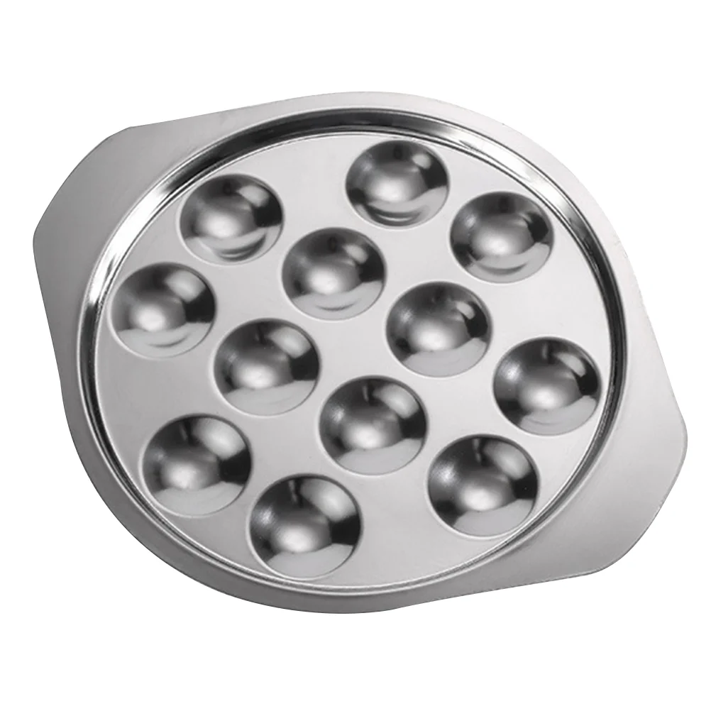 

Escargot Plate Dishes Metal Tray 12 Holes Snail Nonstick Bakeware Stainless Steel Serving