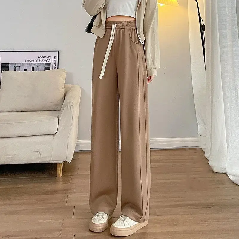 Мягкие удобные женские брюки с широкими штанинами новинка 2023 повседневные