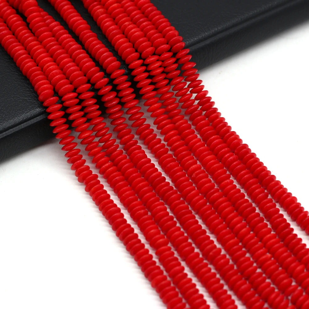 

Natural Coral Red Abacus Shaped Beads 3x5mm Crafts For Jewelry MakingDIY Necklace Bracelet Accessories Charm Gift Party Deco36CM