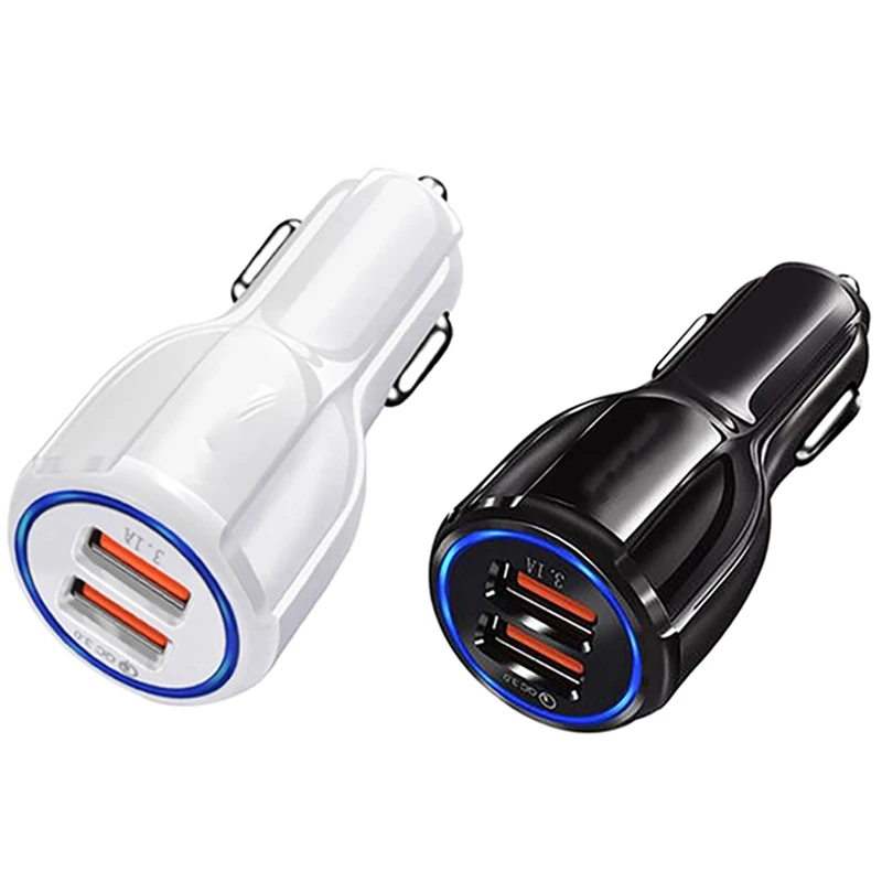 

2 шт., автомобильное зарядное устройство с двумя USB-портами, 6 А