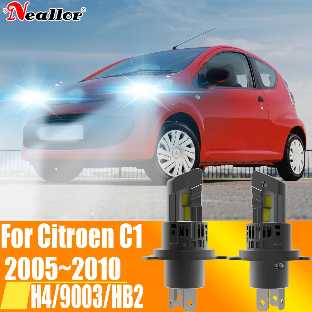 2 шт. Автомобильные светодиодные лампы H4 HB2 9003 12 В 55 Вт для Citroen C1 2005 ~ 2010