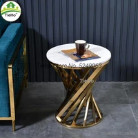 creative marble sofa side table living room coffee table stainless steel frame center table home furniture simple end tables