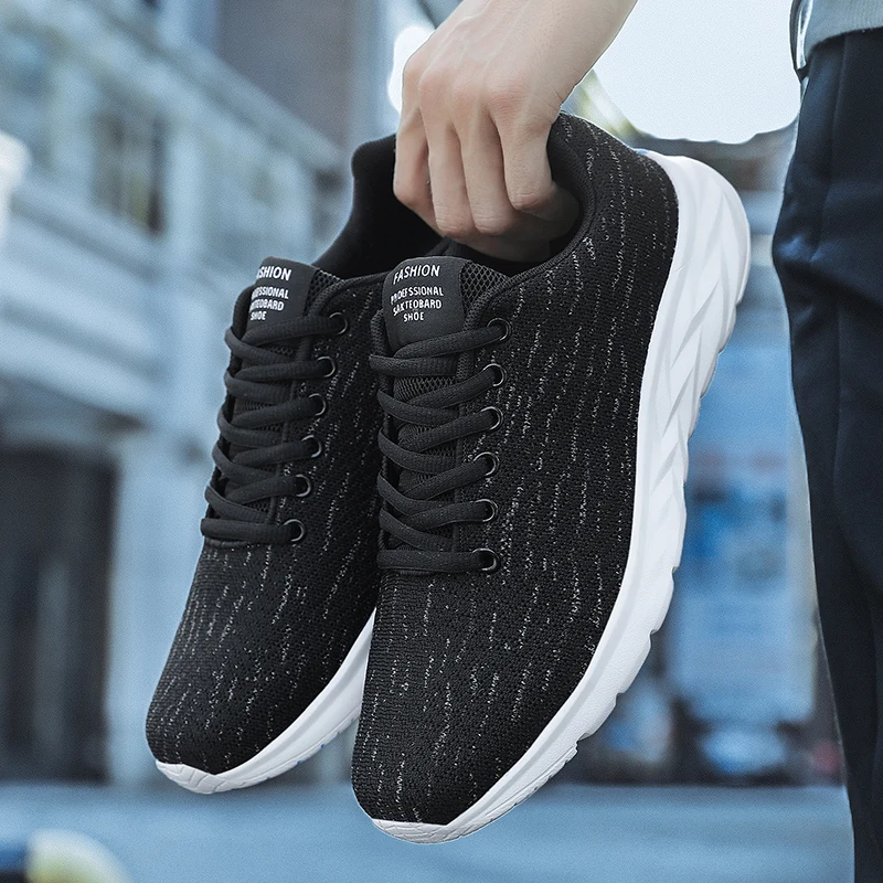 New Classic Black Sneakers Men Running Shoes Breathable Walking Shoes Men Sneakers Comfortable Jogging Sport Shoes Male Sneakers