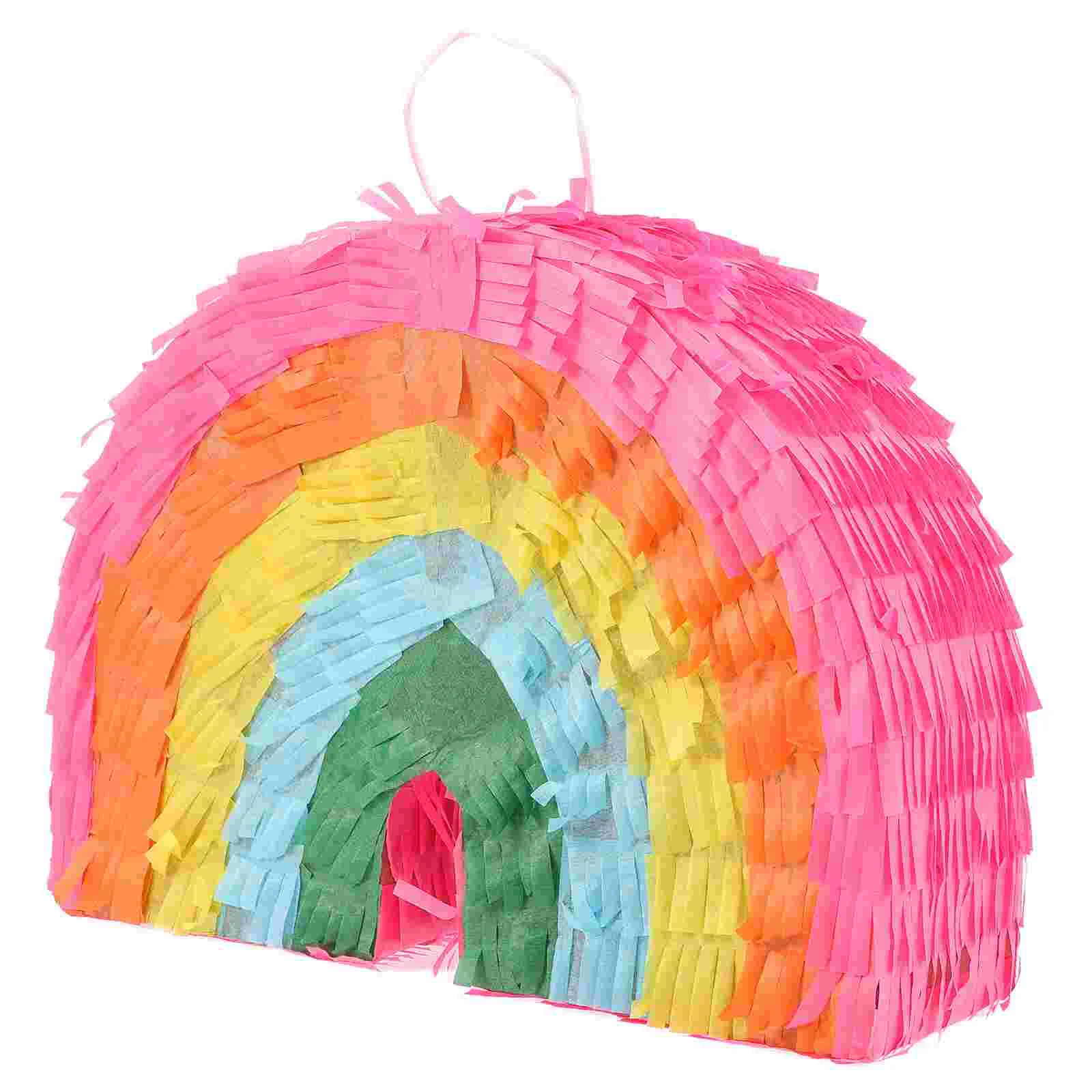 

Pinata Birthday Party Rainbowpinatas Decorations Decor Confettihanging Small Fiesta Mayo De Supplies Colorful Cinco Mexican