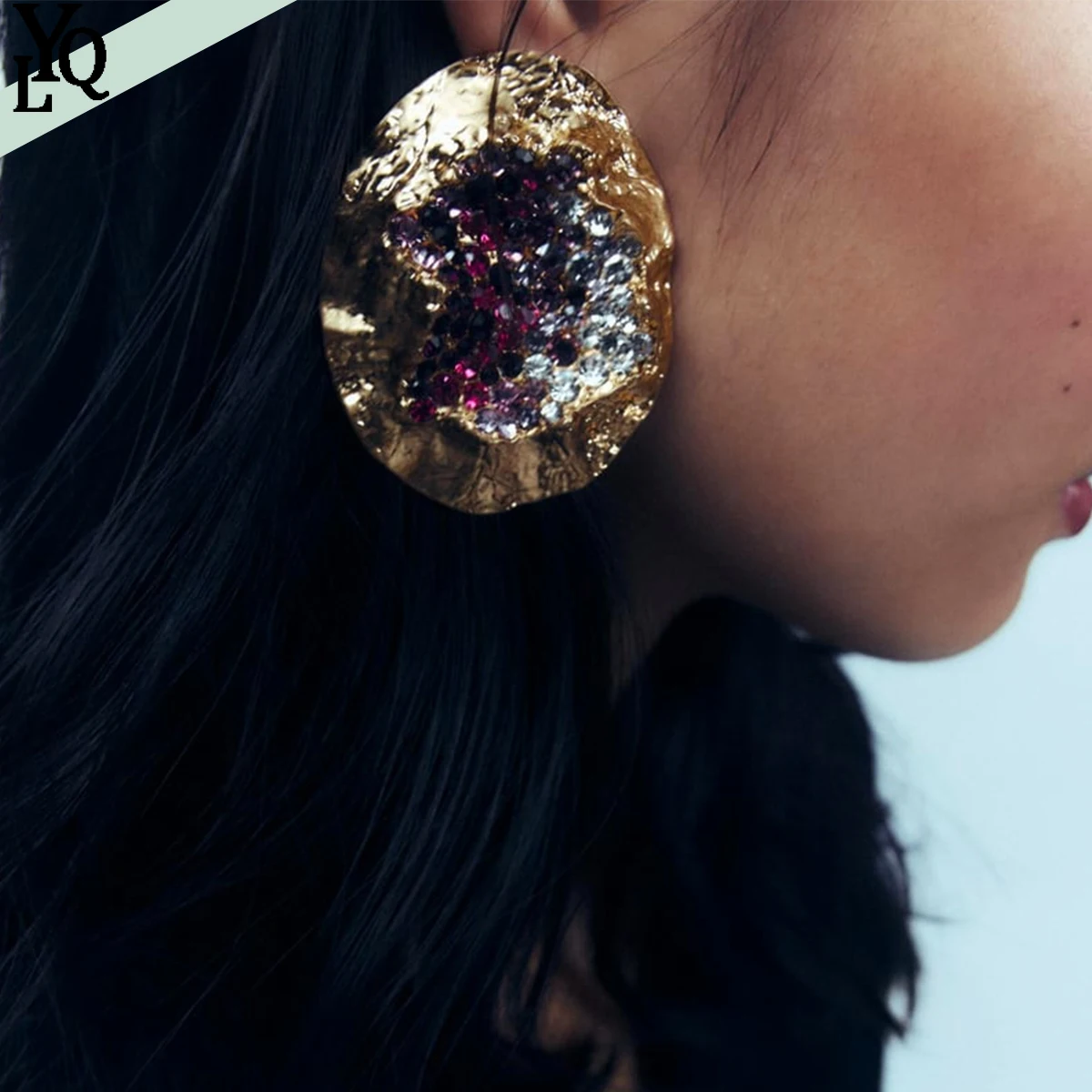 

ZA Exaggerated Temperament Irregular Round Earrings for Woman