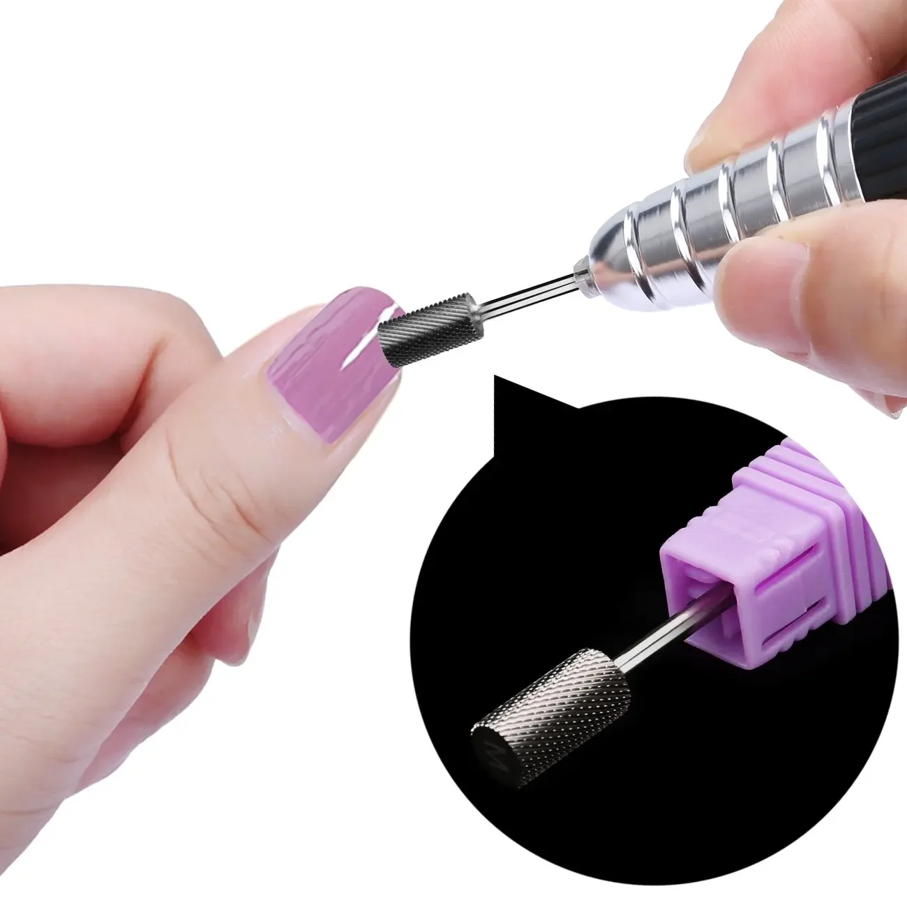 Профессиональные сверла для ногтей безопасная черная большая бочка карбид