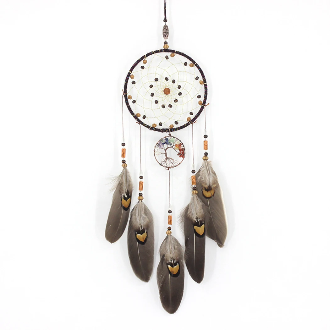 

Handmade Feather Dream Catcher Wind Chimes Wall Hanging Craft Gift Indian Style Home Decor Ornament Car Bedroom Decoration