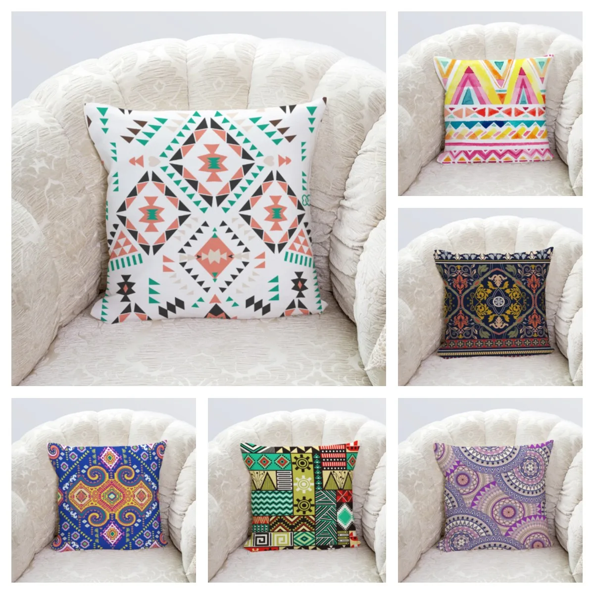 

Paisley swirl pattern sofa pillowcase retro ethnic pattern cushion cover living room office car pillowcase can be customized