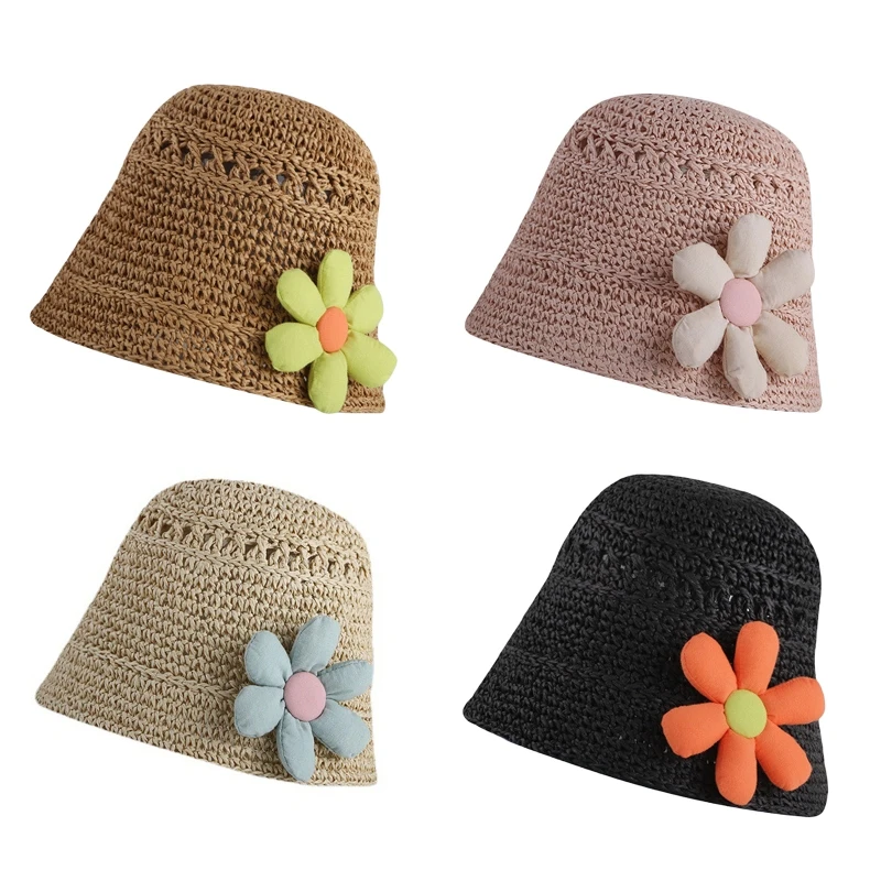 

Girls Straw Beach Hat Floppy Summer Sun Hats For Women Foldable Uv Protection