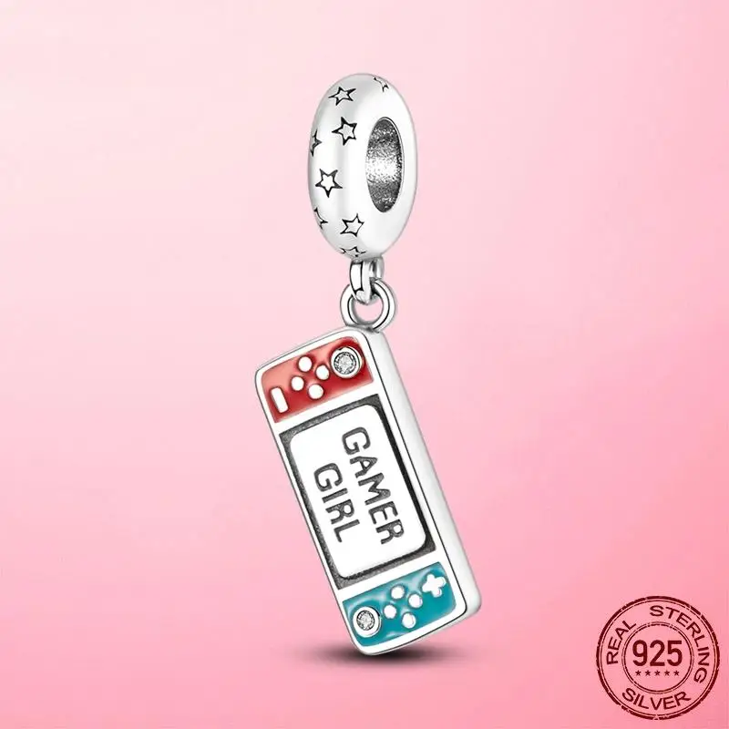 

2022 New Real Silver Color Game Shape Dangle Charm Beads fit Pandora Bracelet Bangle Original DIY Jewelry Making Gift