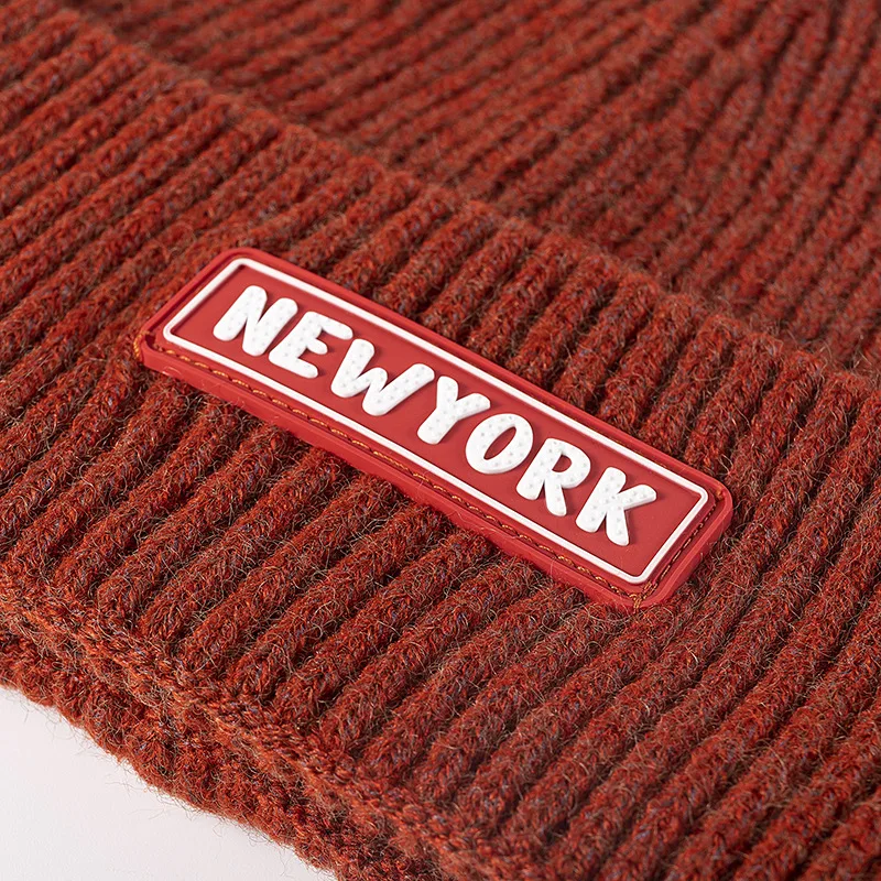 Осенние вязаные облегающие шапки из искусственного кроличьего меха женская