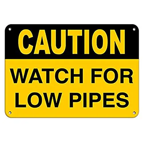 

Предупреждающие часы для низких труб, знак опасности, знак распродажи, алюминиевый металлический знак