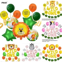 wild animal helium party balloon set cute lion foil balloon birthday party decorations kids gift toy air globos baby shower