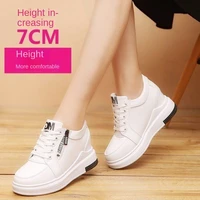 2022 spring new slimming versatile casual womens thick bottom breathable white shoes womens height increasing insole 7cm