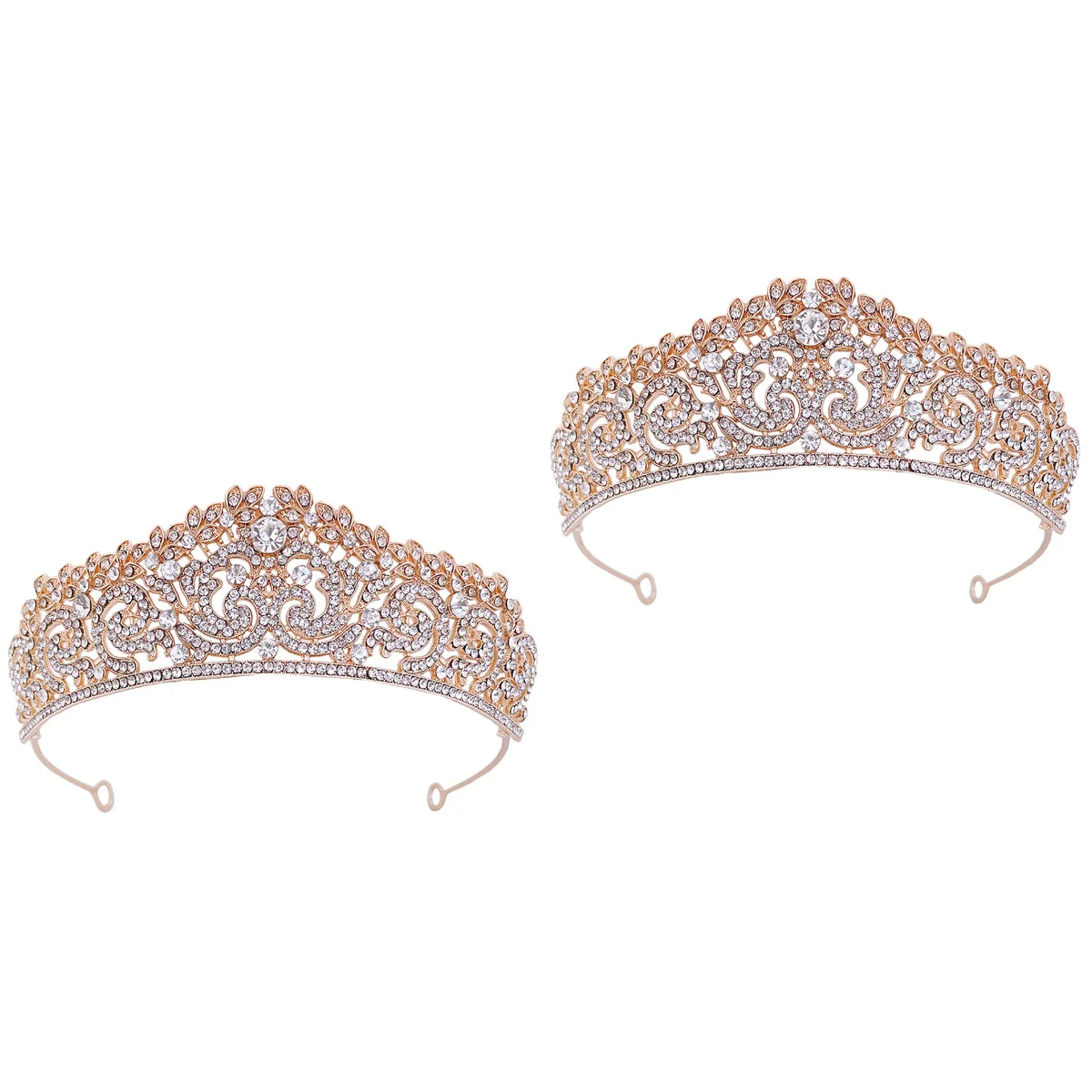 

2 Pack Crown Decorations Headband Decorative Bridal Tiara Headdress Grace Tiaras Women Elegant Style Wedding Bride