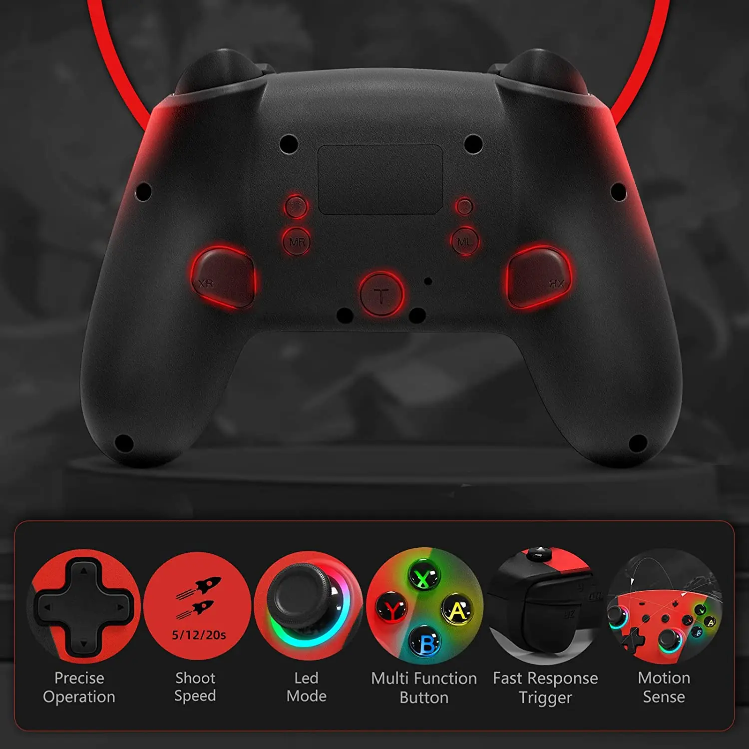 Najtaniej 9 Kolorów światła RGB Z Backbutton Bezprzewodowy Kontroler Z Bluetoothem Do Przełącznika Pro Mando Gamepad Na Przełącznik Sterowanie Cena 9 Kolorów światła RGB Z Backbutton Bezprzewodowy Kontroler Z Bluetoothem Do Przełącznika Pro Mando Gamepad Na Przełącznik Sterowanie