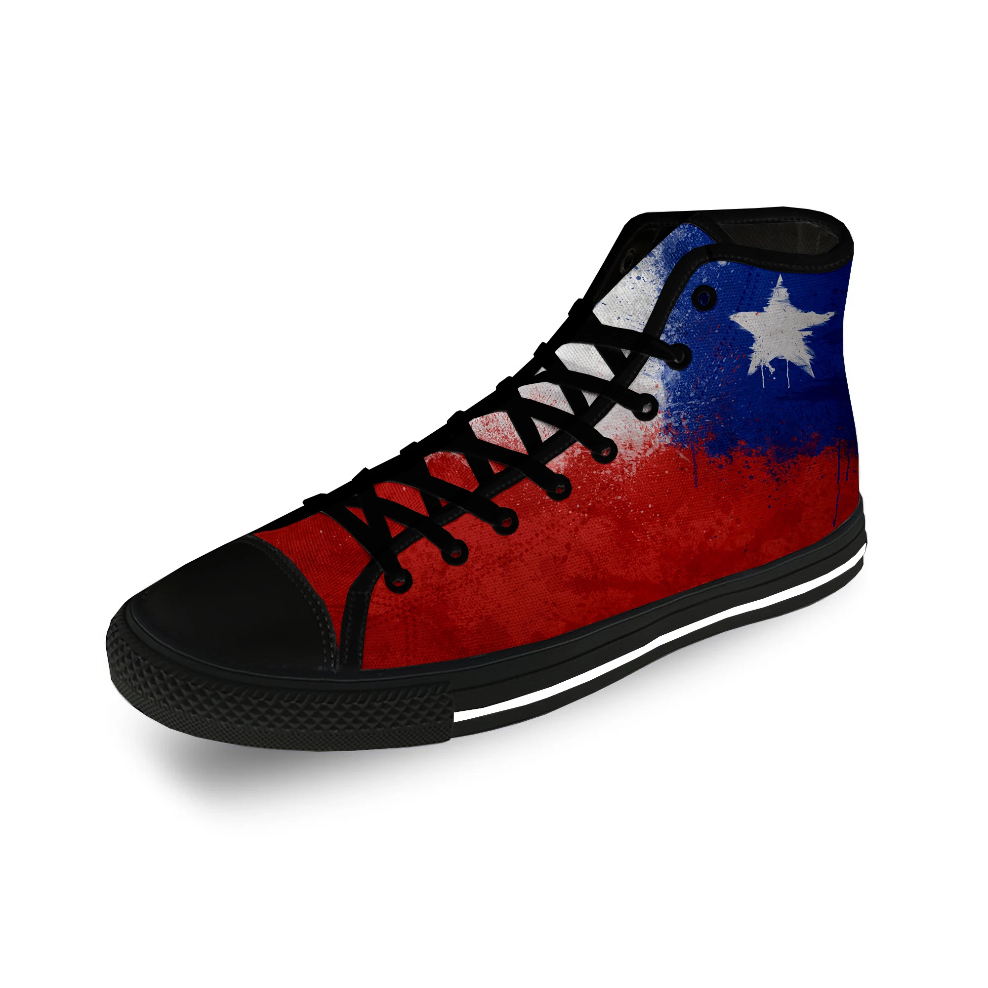 

Chilean Flag Chile Patriotic Cool Casual Cloth Fashion 3D Print High Top Canvas Shoes Men Women Lightweight Breathable Sneakers