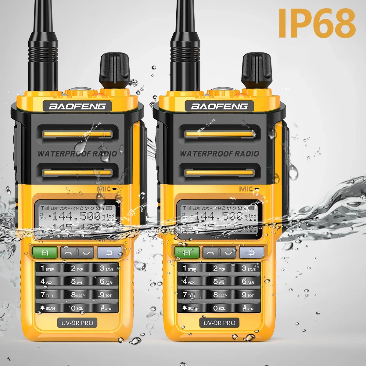 Портативная рация Baofeng UV-9R PRO IP68 водонепроницаемая Двухдиапазонная 136-174/400-520 МГц