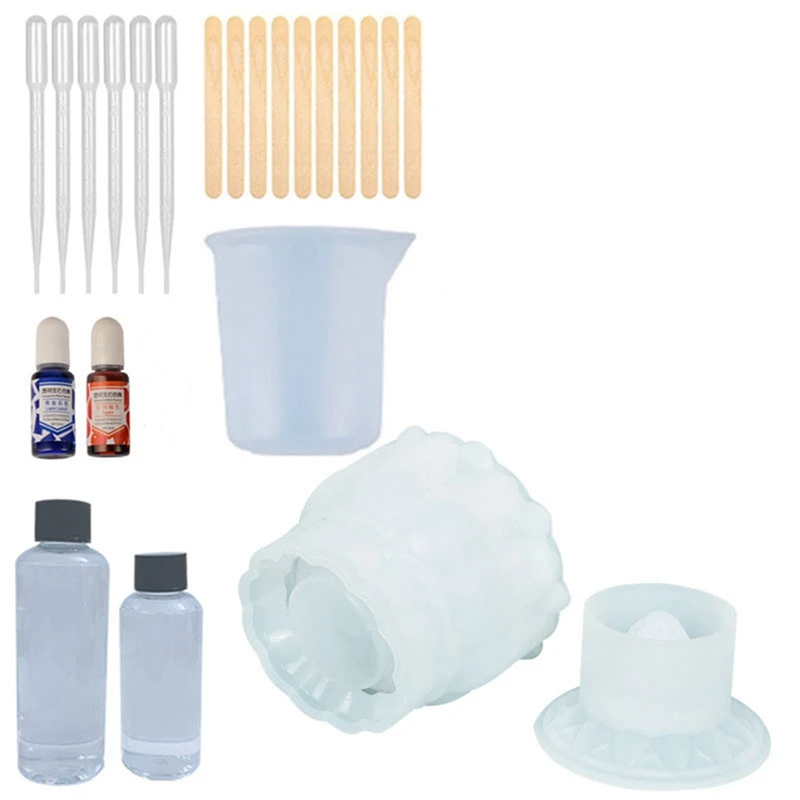 

BMBY-Epoxy Mold Crystal Glass Jar Storage Box Silicone Mold Resin Jewelry