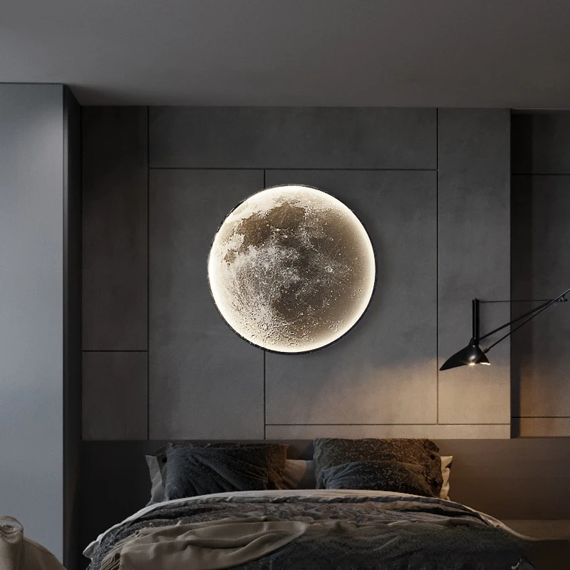 Moon wall lamp modern led lights wall decor mural lighting decoration salon background wall light luxury bedroom lamps For home