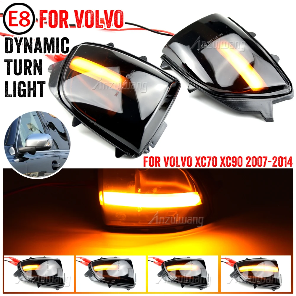 

Pair Led Side Wing Door Mirrors Dynamic Turn Signal Light Indicator Blinker For VOLVO XC70 XC90 2007-2014