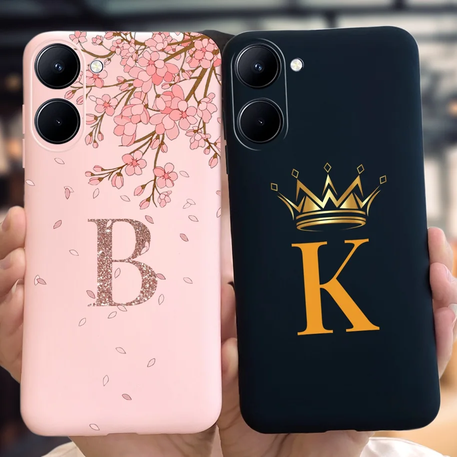 Чехол для OPPO Realme C33 2022 Модный чехол с буквами алфавита Shockpoof Обложка для Realme C33 4G RMX3624 RealmeC33 C 33 тонкие кожаные чехлы