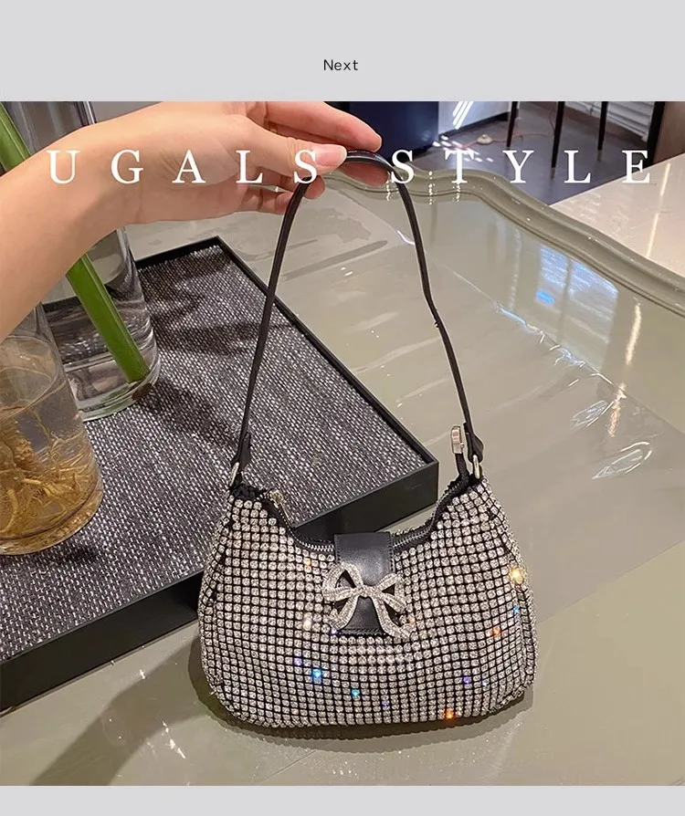 Женская Блестящая вечерняя сумка-клатч с бриллиантами