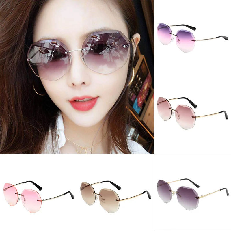 

2021 New Sunglasses Women's Polygonal Crystal Sunglasses Trimming Round Face Thin Sunglasses Men's and Women's Universal Glasses