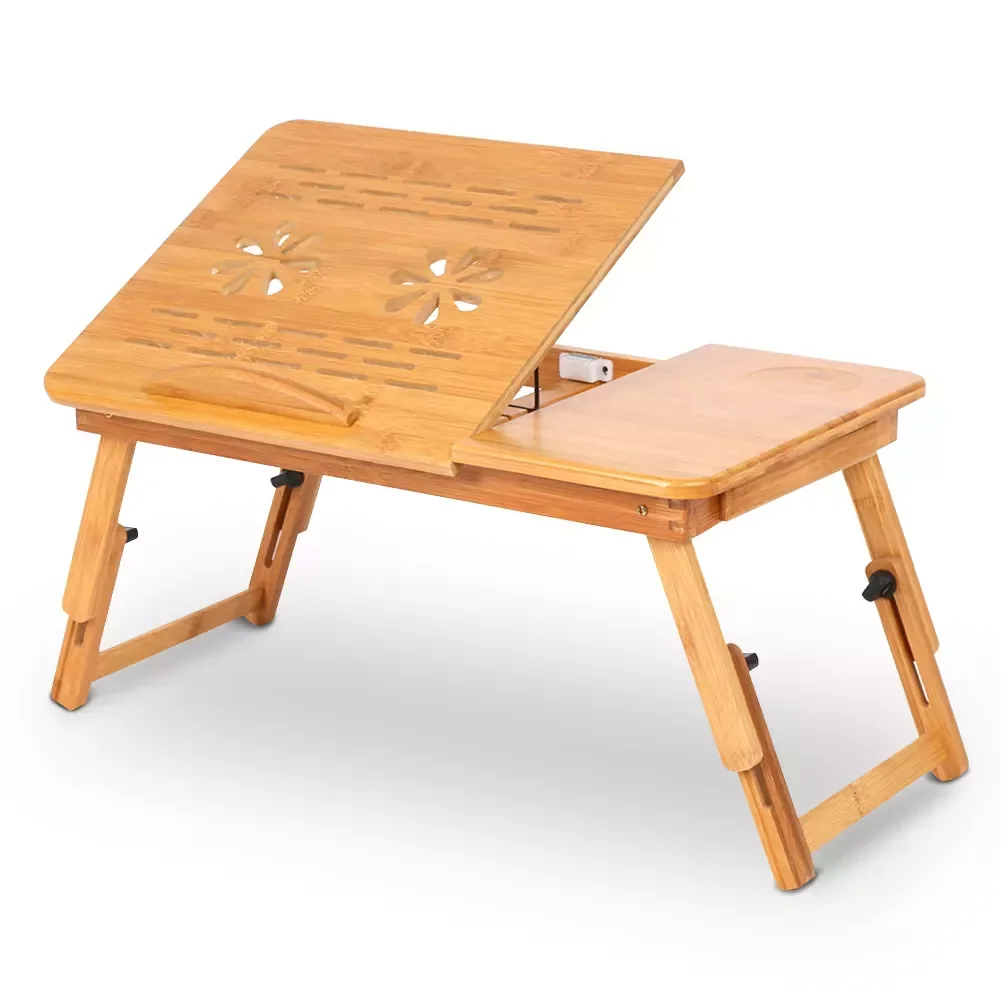 

1Pc Adjustable Table Bamboo Computer Desk Rack Shelf Dormitory Bed Lap Desk Portable Exquisite Book Reading Tray Stand Table