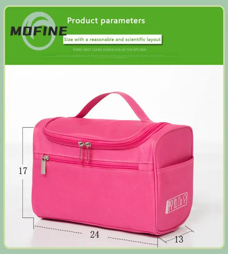 

Zipper Storage Hook Bag Waterproof Womens Cosmetic Case Large Capacity Wash Bag Bathroom Wash Bag Hanging Design Storage Pouch