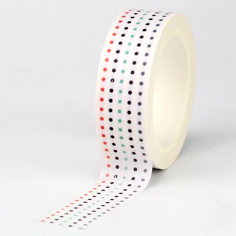 

Декоративный скотч GREATHOPE WASHI TAPE в горошек 10 м