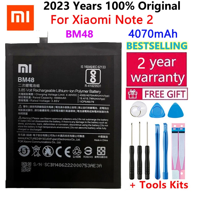 

Original Phone Battery for Mi Note2 Battery Xiaomi Mi Note 2 BM48 Batteries Bateria for Xiaomi Note2 + Gift Tools +Stickers