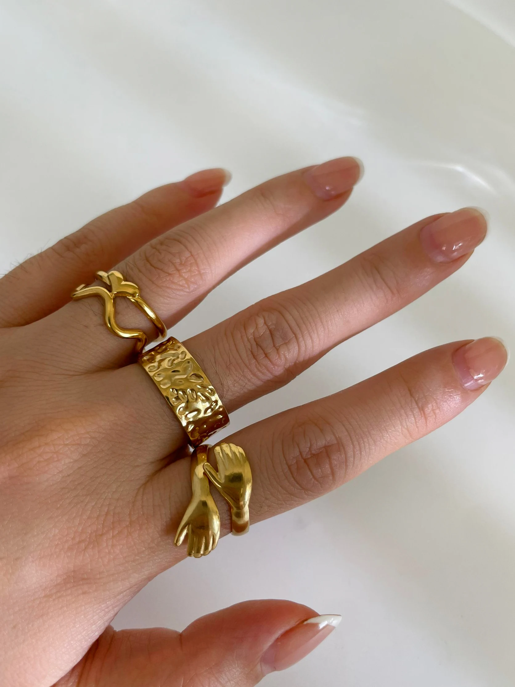 GHIDBK модные кольца из нержавеющей стали романтическая любовь резное кованое