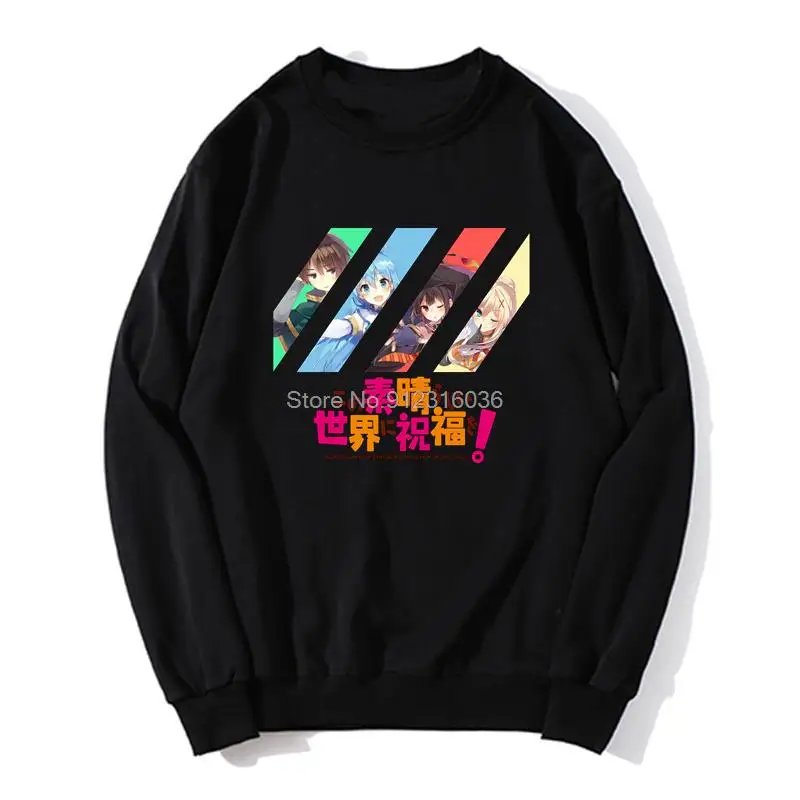 

Konosuba Teams Hoodie Men Cotton Sweater Unisex O-Neck Pullovers Sweatshirt Harajuku Streetwear