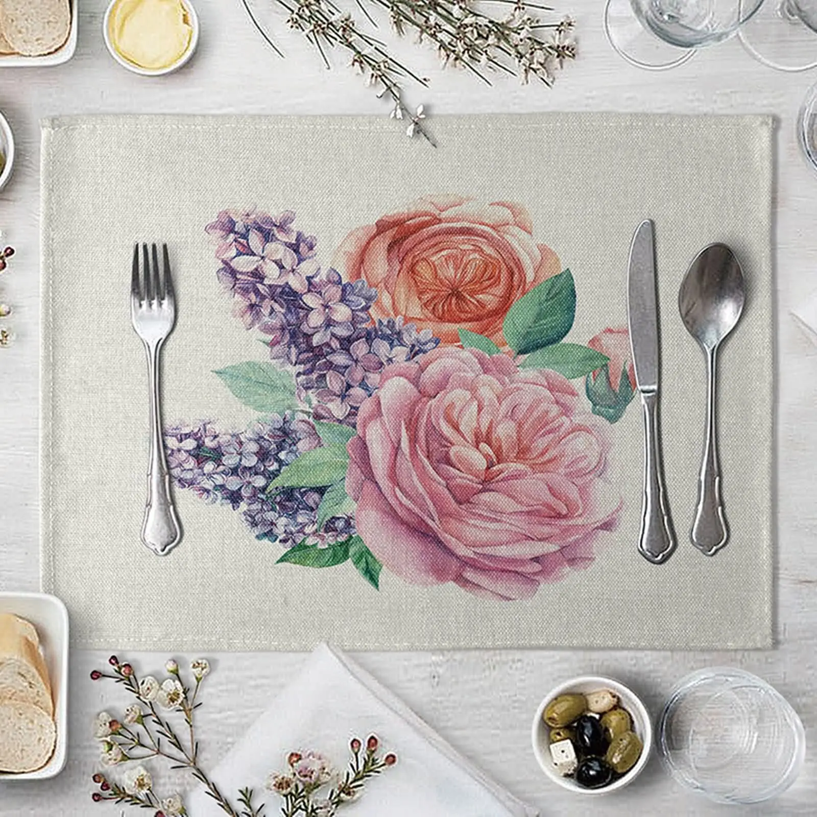 

Коврик для стола, большой размер, розовый, красный, фиолетовый цвет, украшение для стола, подстилки для обеденного стола, имитация хлопчатоб...